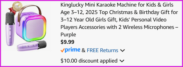 Kinglucky Mini Karaoke Machine Checkout Screen