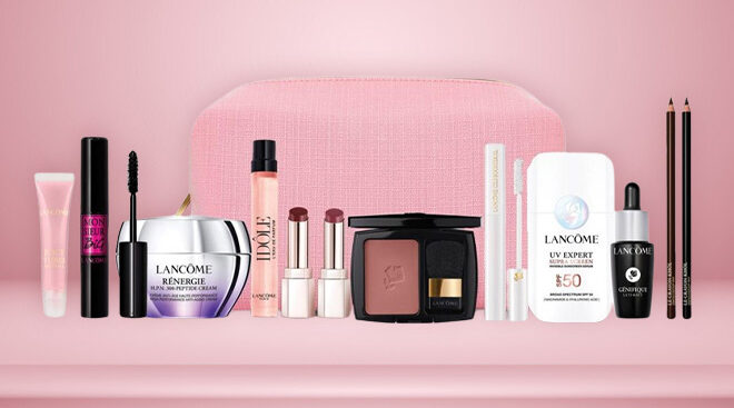 Lancome 12 Piece 2025 Holiday Beauty Vault with Cosmetic Bag