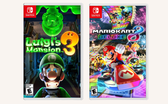 Luigis Mansion 3 and Mario Kart 8 Deluxe Nintendo Switch Game