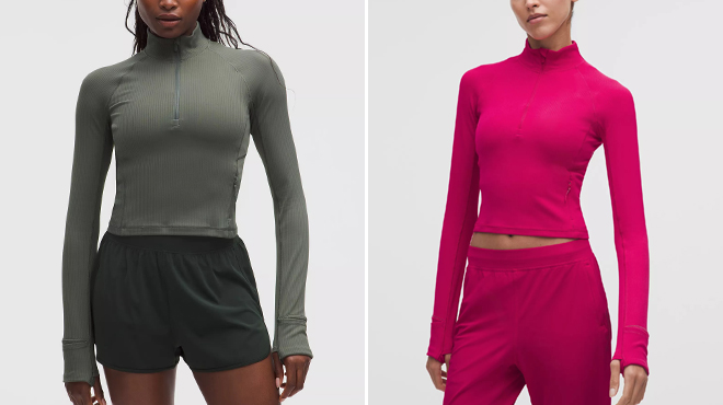 Lululemon Rulu Ribbed Cropped Half Zip Updated