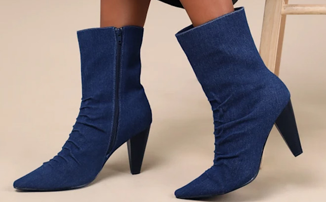 Lulus Klint Ruched Pointed Toe Ankle Boots