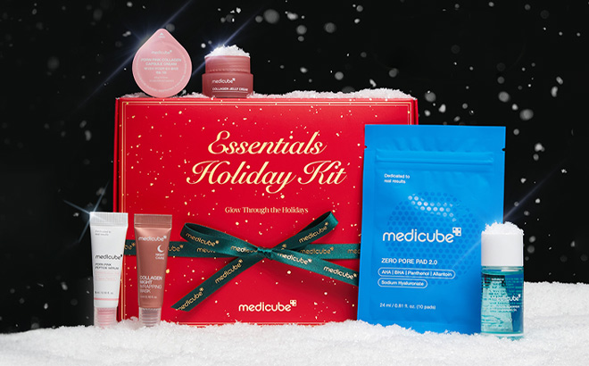 Medicube 6 in 1 Mini Skincare Essentials Holiday Kit on the Snow