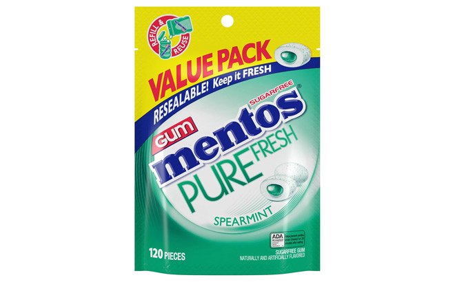 Mentos 120 Count Pure Fresh Sugar Free Chewing Gum Mentos 120 Count Pure Fresh Sugar Free Chewing Gum