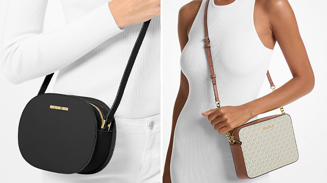 Michael Kors Jet Set Travel Medium Saffiano Leather Crossbody Bag and Jet Set Large Printed Logo Crossbody Bag Michael Kors Jet Set Travel Medium Saffiano Leather Crossbody Bag and Jet Set Large Printed Logo Crossbody Bag