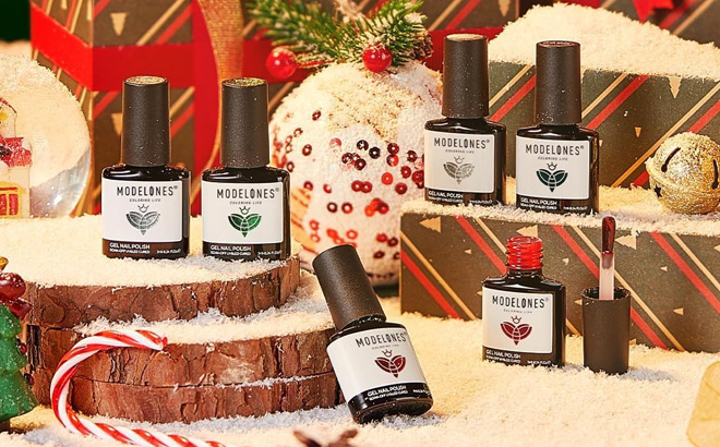 Modelones Christmas Gel Nail Polish Set on the Table