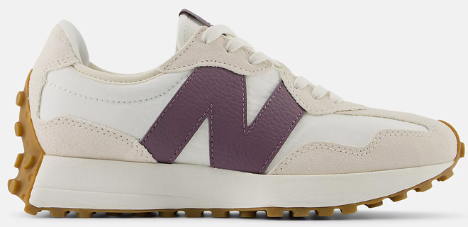 New Balance 327 Womens Shoe in Linen with Sea Salt and Dark Ice Wine