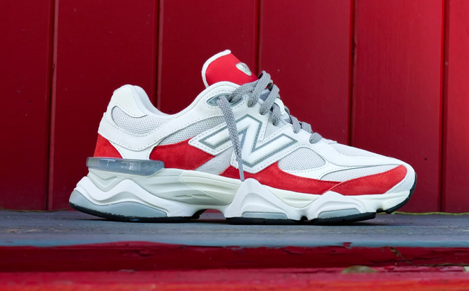 New Balance 9060 Mens Shoes in Gray and Red New Balance 9060 Mens Shoes in Gray and Red