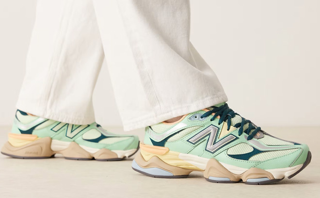 New Balance 9060 Shoes in Green Multi Color
