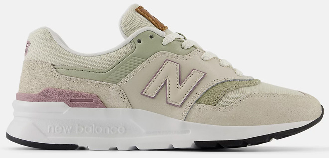 New Balance Womens 997H Shoe in Timber Wolf with Olivine and Ice Wine