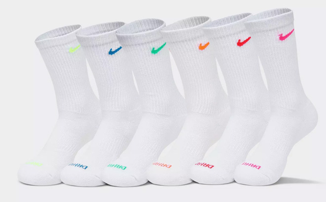 Nike Everyday Plus Cushioned Crew Training Socks 6 Pack Nike Everyday Plus Cushioned Crew Training Socks 6 Pack