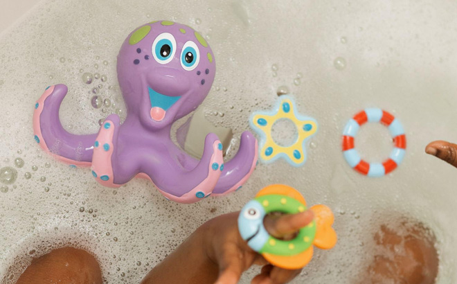 Nuby Floating Octopus with 3 Hoopla Rings