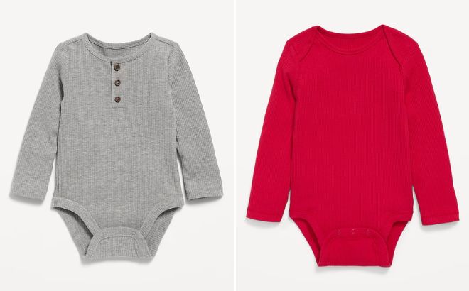 Old Navy Baby Long Sleeve Ribbed Unisex Bodysuit