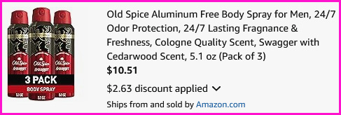 Old Spice Body Spray Checkout Screen