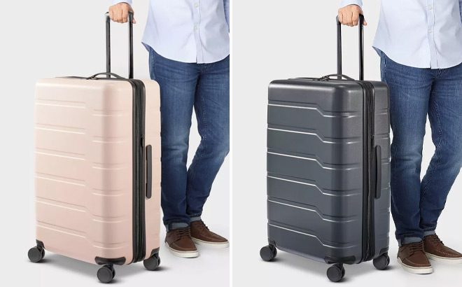 Open Story Hardside Large Checked Spinner Suitcase