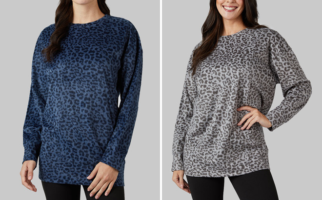 People Wearing 32 Degrees Womens 2 Piece Fleece Sleep Sets