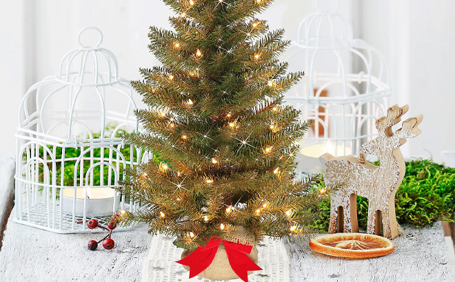 Puleo International 3 Prelit Slim Franklin FirChristmas Tree