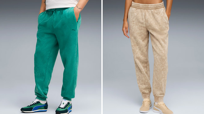 Puma Elevated Essentials Acid Wash Mens Fleece Sweatpants
