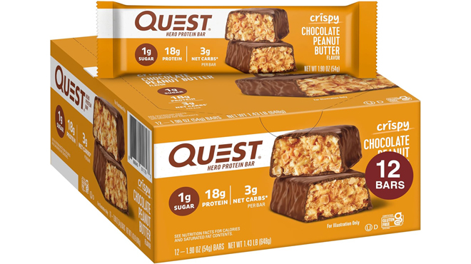 Quest Chocolate Peanut Butter Protein Bars 12 Count