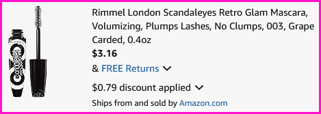 Rimmel Mascara Checkout Screen