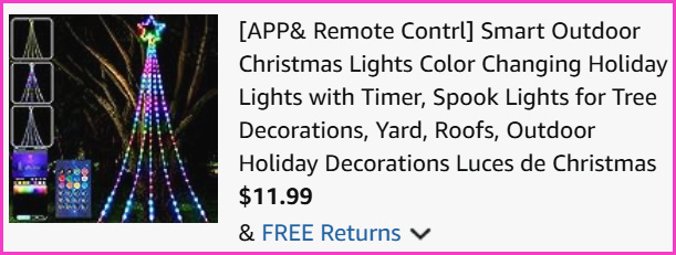 Smart Outdoor Christmas Lights at Checkout