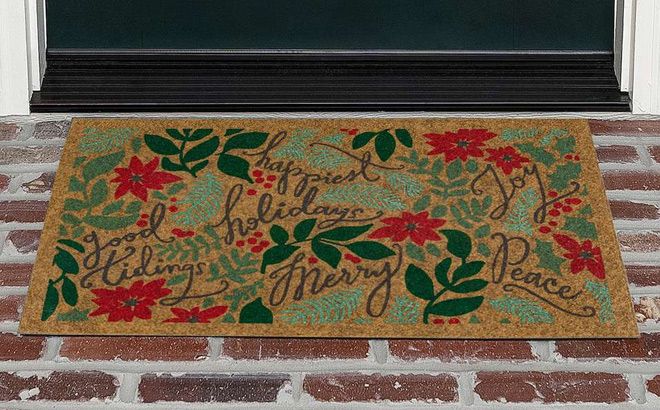 St Nicholas Square Holiday Florals All Weather Doormat