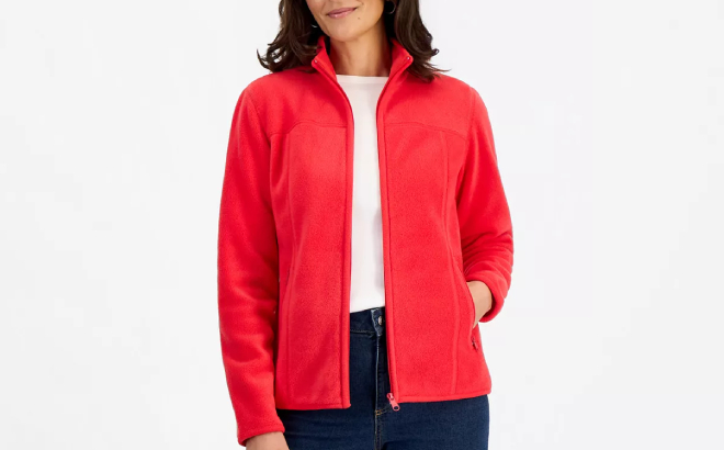 Style Co Womens Polar Fleece Jacket Style Co Womens Polar Fleece Jacket