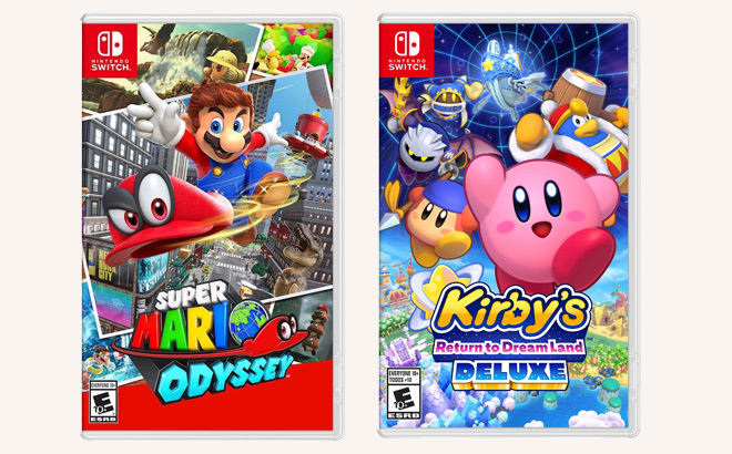 Super Mario Odyssey and Kirbys Return to Dreamland Nintendo Switch Games