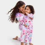 The Childrens Kids Santa Candy Bear Velour Pajamas