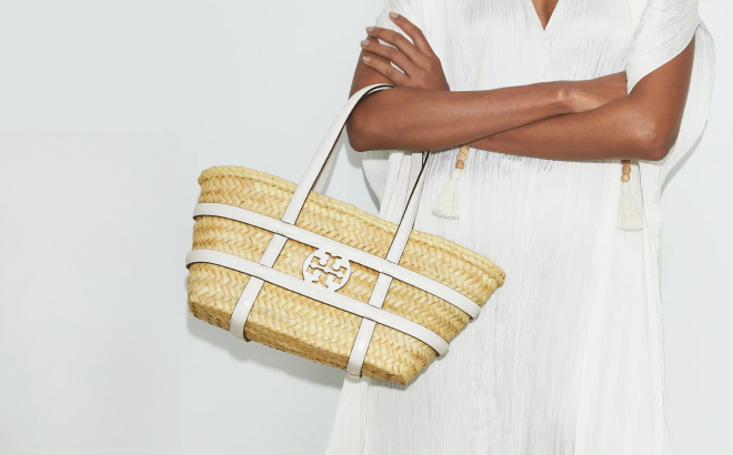 Tory Burch Ella Straw Basket Tote