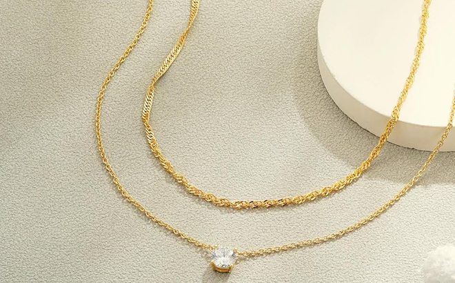 Treasure Bender 14k Gold Plated Stack Necklaces