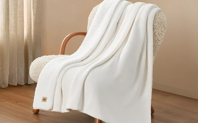 UGG Avery Reversible Throw on a Chair
