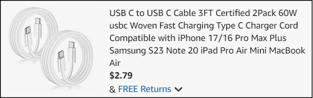 USB C Cable 2 Pack Checkout