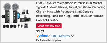 USB C Wireless Lavalier Microphone 2 Pack Screenshot