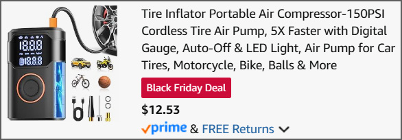 Uzny Portable Tire Inflator Air Compressor at Checkout