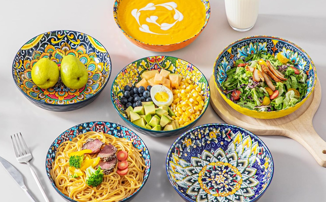 Vancasso 32 Ounce Large Ceramic Serving Bowls Vancasso 32 Ounce Large Ceramic Serving Bowls