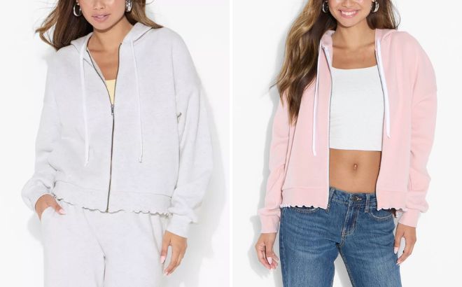 Wild Fable Womens Merrow Edge Hooded Zip Up Sweatshirt