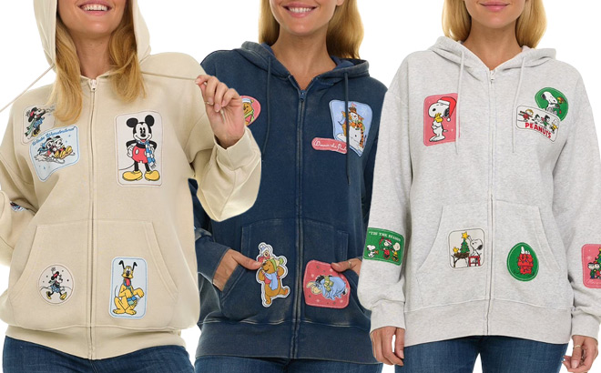Womens Character Full Zip Hoodies Holiday Styles