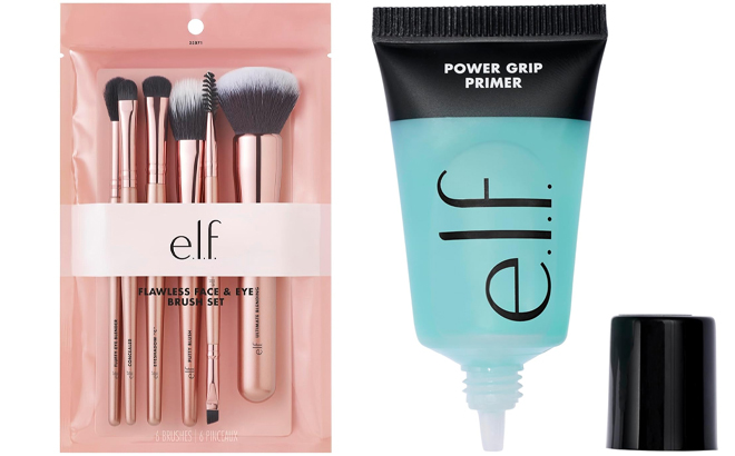 e l f Flawless Face Kit 6 Piece Brush Collection and e l f Power Grip Primer Mini