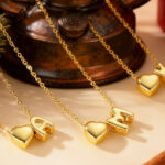 14K Gold Plated Heart Initial Necklace