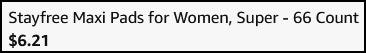 66 Count Stayfree Maxi Pads Checkout