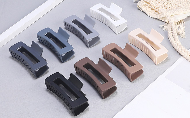 8 Piece Square Claw Clips Set