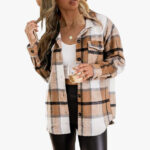 A Woman Wearing Trendy Queen Flannel Shacket