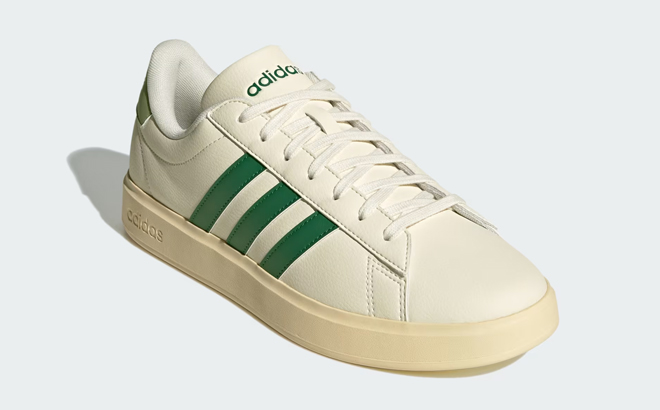 Adidas Mens Grand Court Shoe Off White Collegiate Green Tent Green