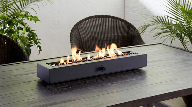 Allen roth 28 Inch Steel Rectangle Portable Liquid Propane Fire Pit