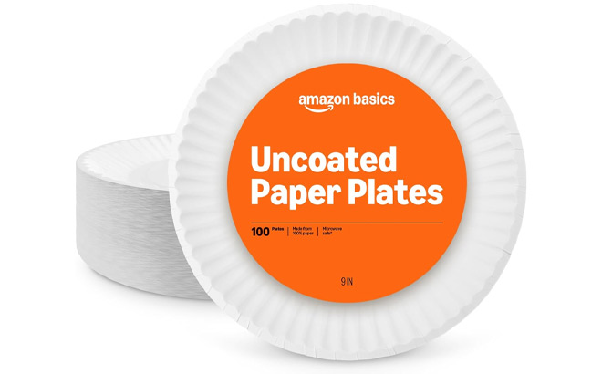 Amazon Basics Uncoated White Paper Plates 100 Pack Amazon Basics Uncoated White Paper Plates 100 Pack