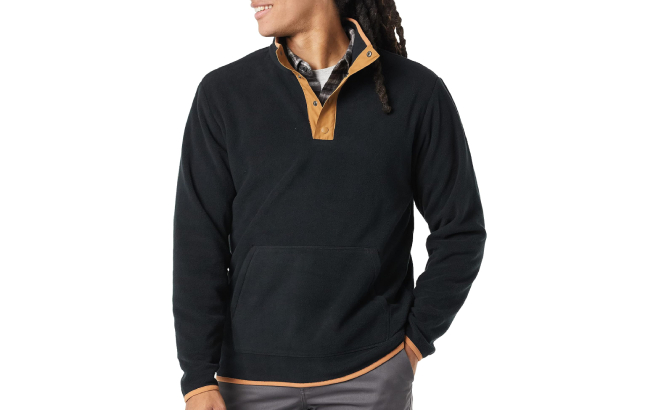 Amazon Essentials Mens SnapFront Pullover Polar Fleece Jacket Amazon Essentials Mens SnapFront Pullover Polar Fleece Jacket