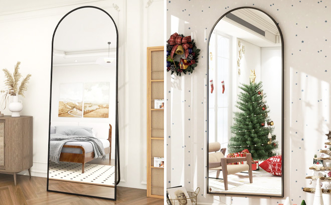 Arched Oversized Full Length Mirrors with Stand