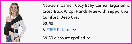 Baby Wrap Carrier Checkout Screen