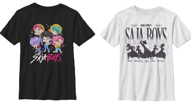 Boys KPop Demon Hunters Saja Boys Chibi Group T Shirt and Boys KPop Demon Hunters Your Saja Boys Idols T Shirt