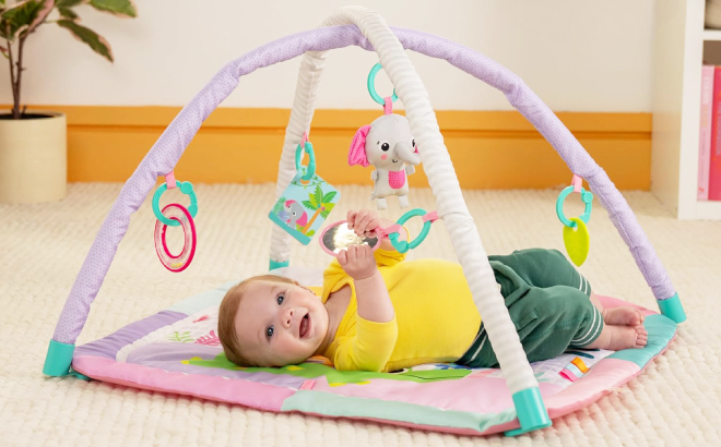 Bright Starts Wild Wiggles Sweet Safari Foldaway Baby Play Gym Mat